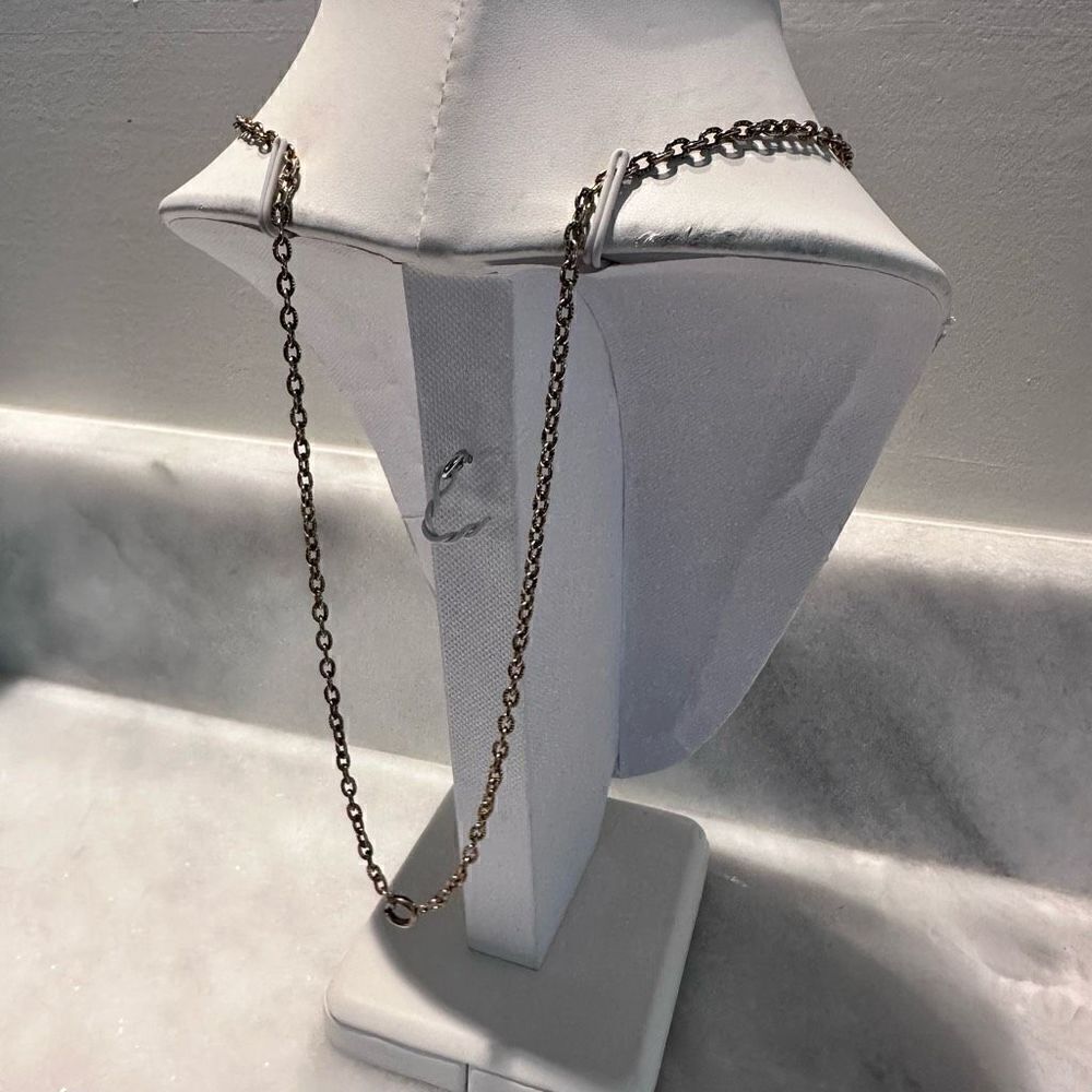Unbranded Vintage Brass Chain Lace Gold Toned Pendant 25" Statement Necklace - Picture 2 of 3